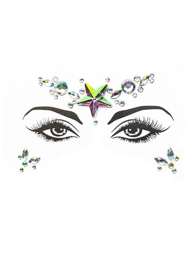 Luminous Mermaid Princess Face Gems Crystal Sticker - Image 1