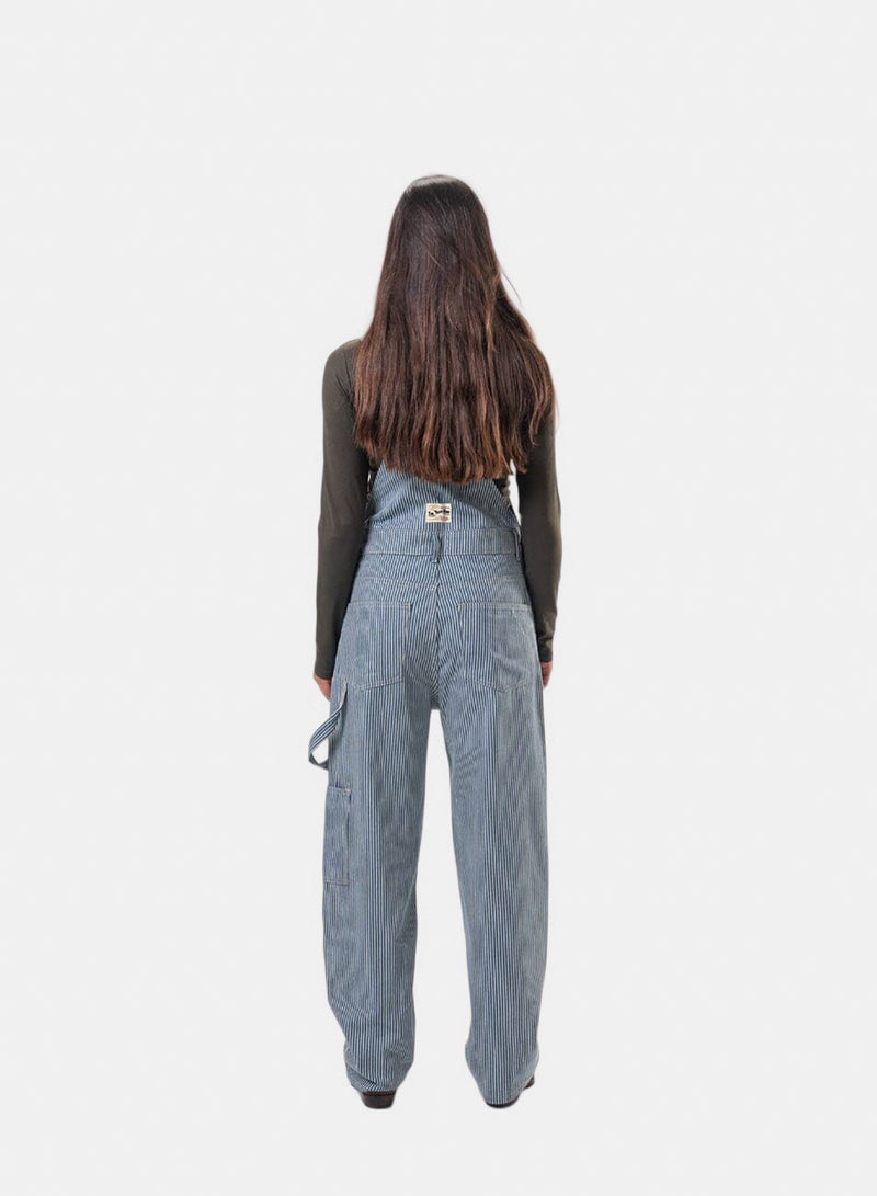 Female Blue Barrel Fit Overall