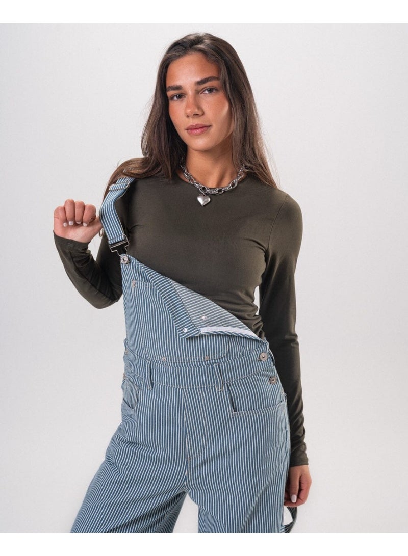 In Your Shoe Female Blue Barrel Fit Overall - Image 3