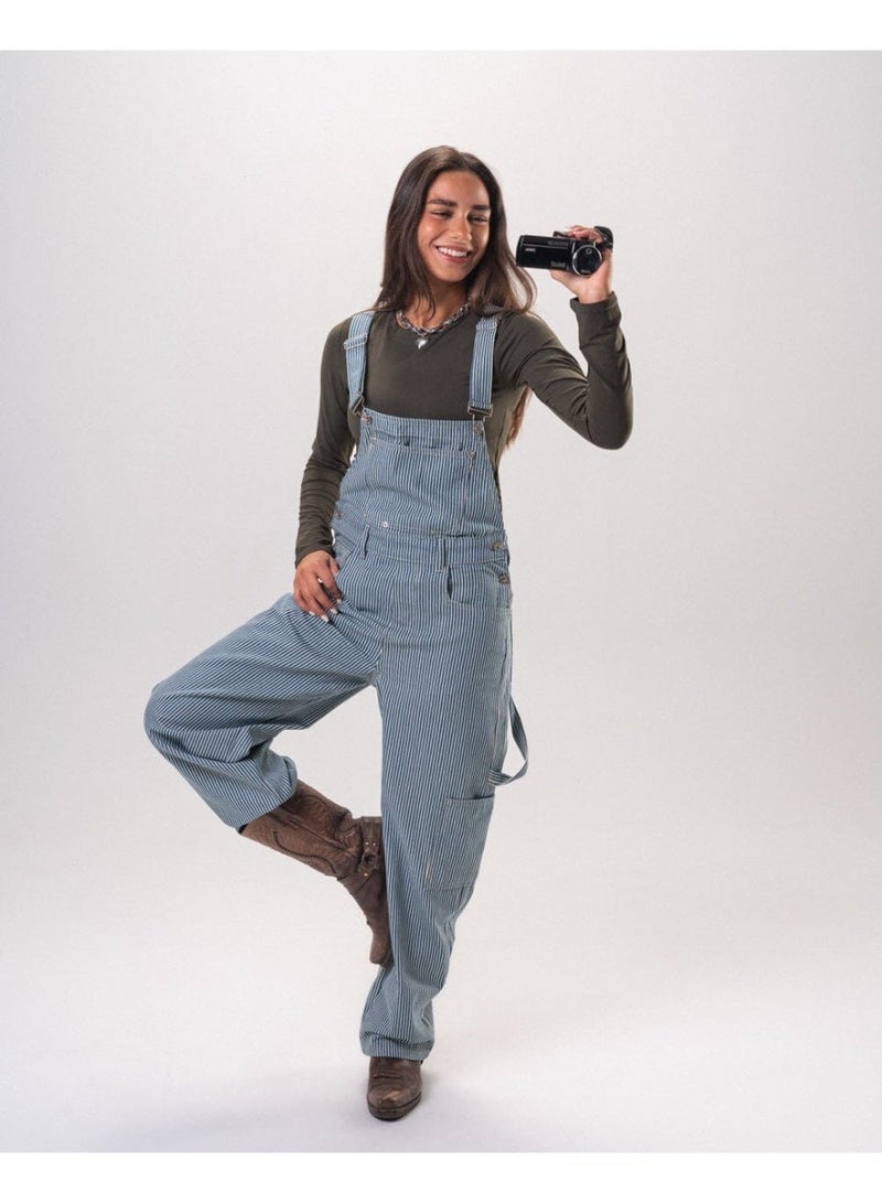 In Your Shoe Female Blue Barrel Fit Overall - Image 1