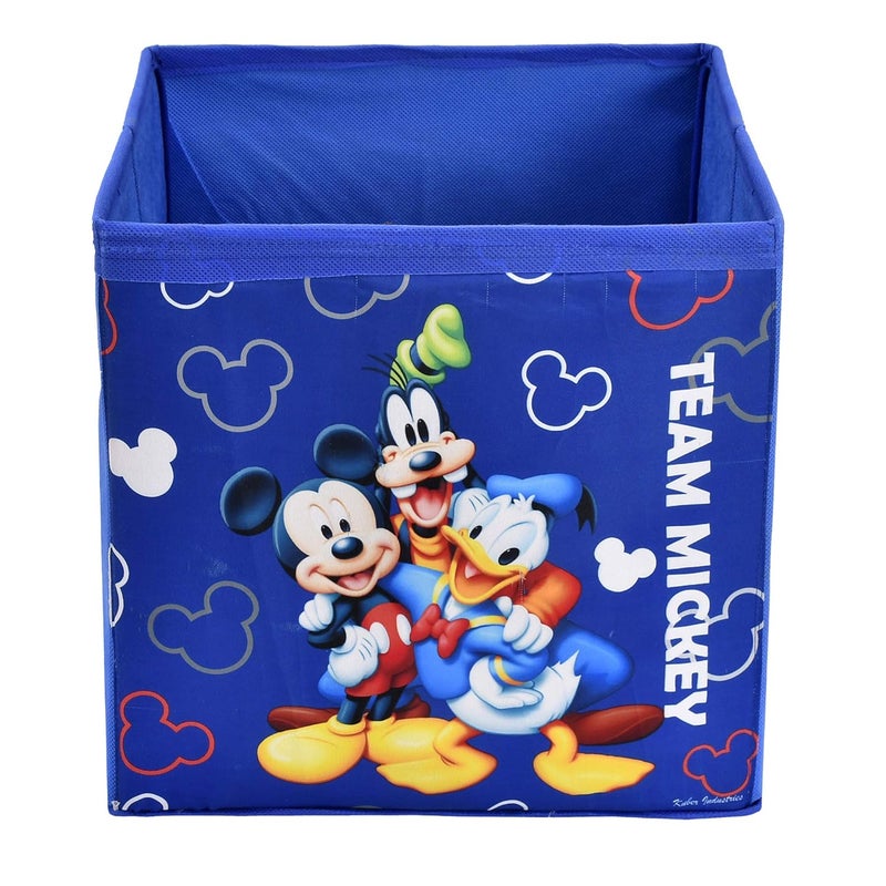 Kuber Industries Disney Print Non Woven Fabric 4 Pieces Foldable Large Size Cloth Storage Box Toy Books Wardrobe Organiser Cube with Handle Black Brown Royal Blue Pink KUBMART02384 - Image 4