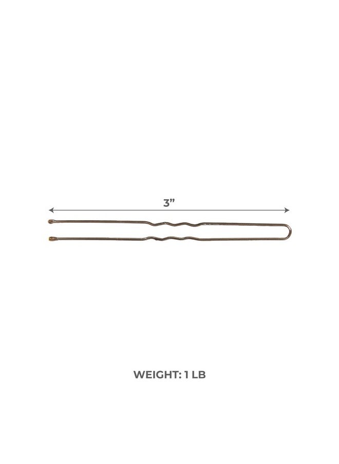 ForPro Professional Collection ForPro Professional Collection Hair Pins (320-Count Approx), Brown, 3" L, Ball-Tipped, Crimped, Non-Damaging, 1 Lb.  - Image 3