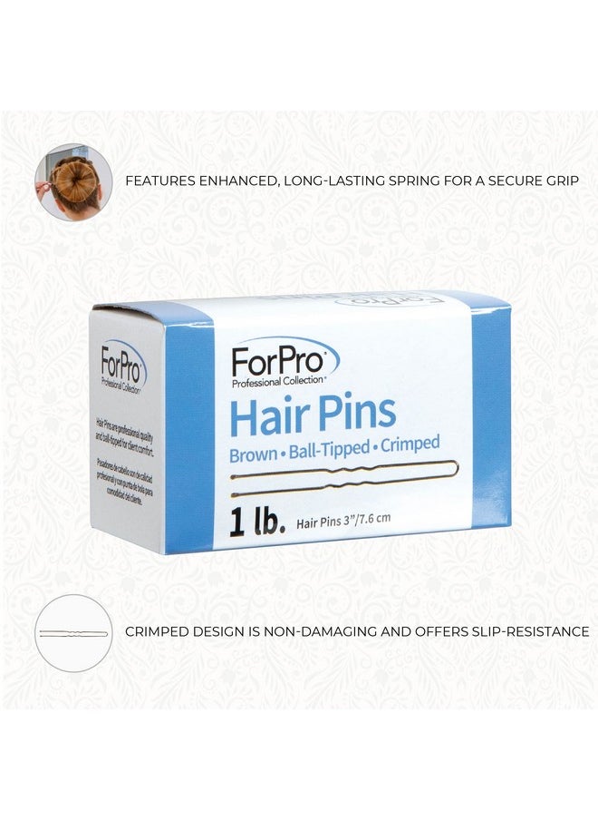 ForPro Professional Collection ForPro Professional Collection Hair Pins (320-Count Approx), Brown, 3" L, Ball-Tipped, Crimped, Non-Damaging, 1 Lb.  - Image 5