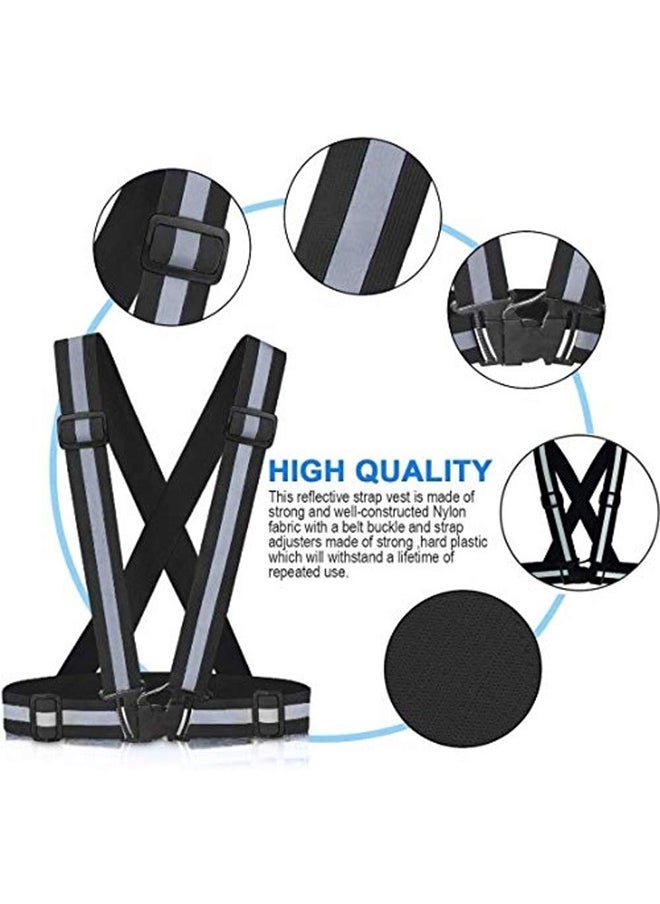 Generic - Adjustable Reflective Cycling Safety Vest With High Visibility,Black - Image 1