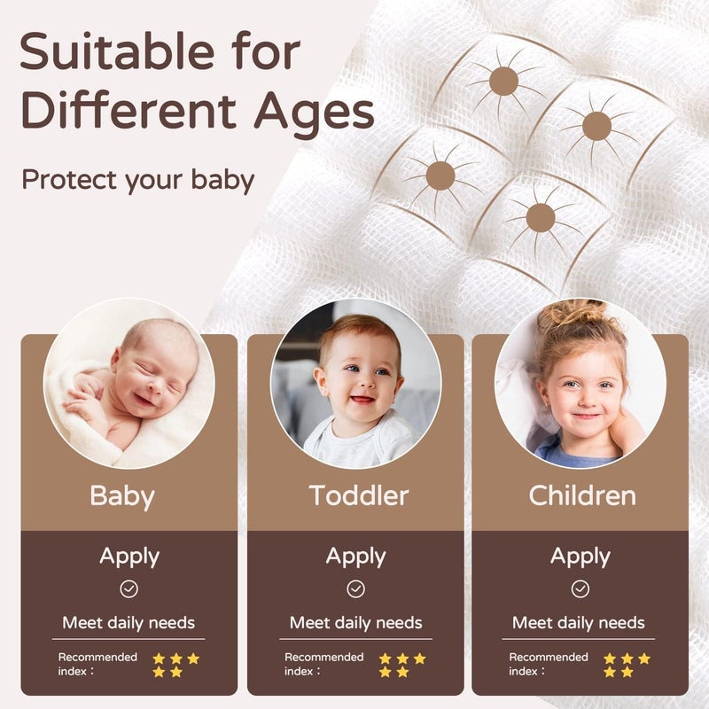 YOOFOSS Hooded Baby Towels for Newborn 2 Pack 100% Muslin Cotton Baby Bath Towel with Hood for Babies, Infant, Toddler and Kids, Large 32x32Inch, Soft and Absorbent Newborn Essential - Image 5