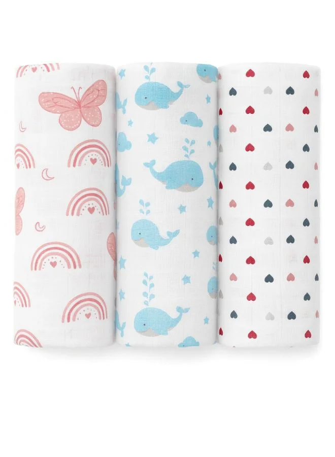 تامي تومي – لفافات أطفال مطبوعة لحديثي الولادة (عبوة من 3 قطع)