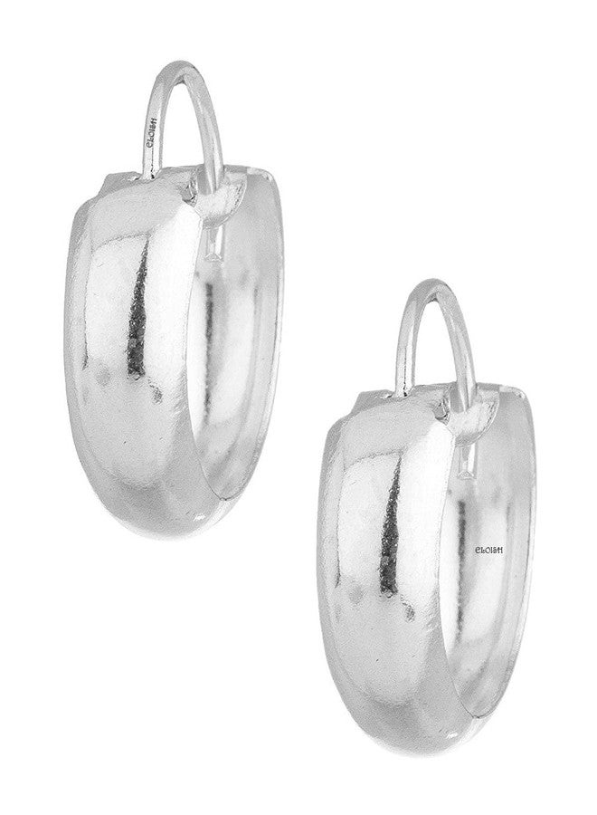 ELOISH Sterling Silver Hoop Earrings Simple Earrings Unisex Earrings - Image 1