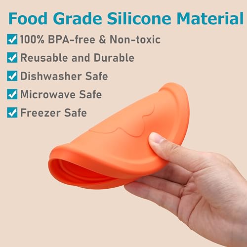 VIOTIIN 1 Cup 2 Cup 4 Cup 7 Cup Round Silicone Replacement Lids for Pyrex Glass Bowls, 4 Pack, Microwave & Dishwasher & Freezer Safe (Container not Included) - Image 3