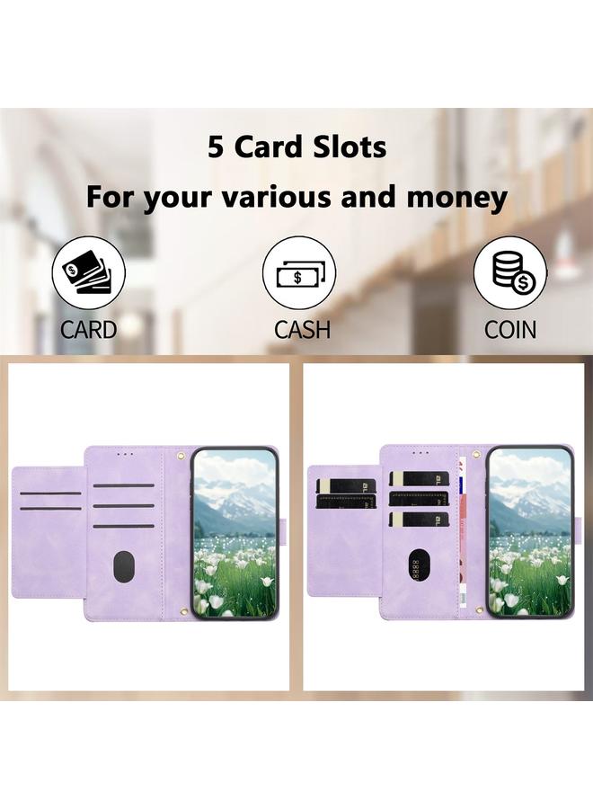 S-TOP Case For Samsung Galaxy S23 Ultra 5G Tulips Embossed Leather Phone Case with Lanyard - Image 4