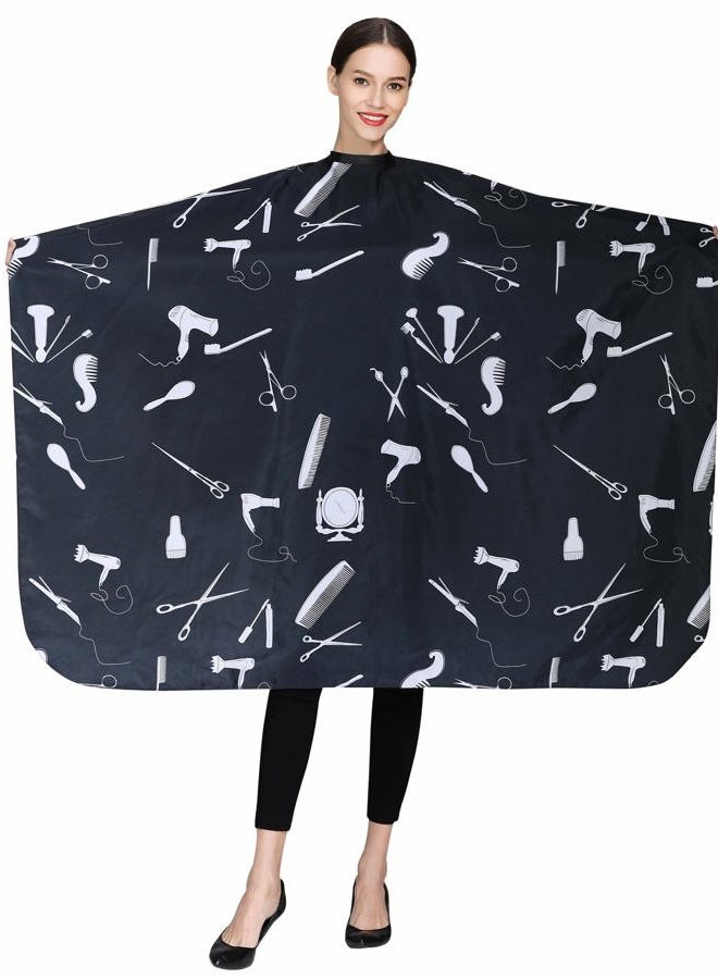 Perfehair عباءة قص الشعر للحلاقين، ثوب تصفيف الشعر الاحترافي مع إغلاق بالضغط - أسود - Image 3