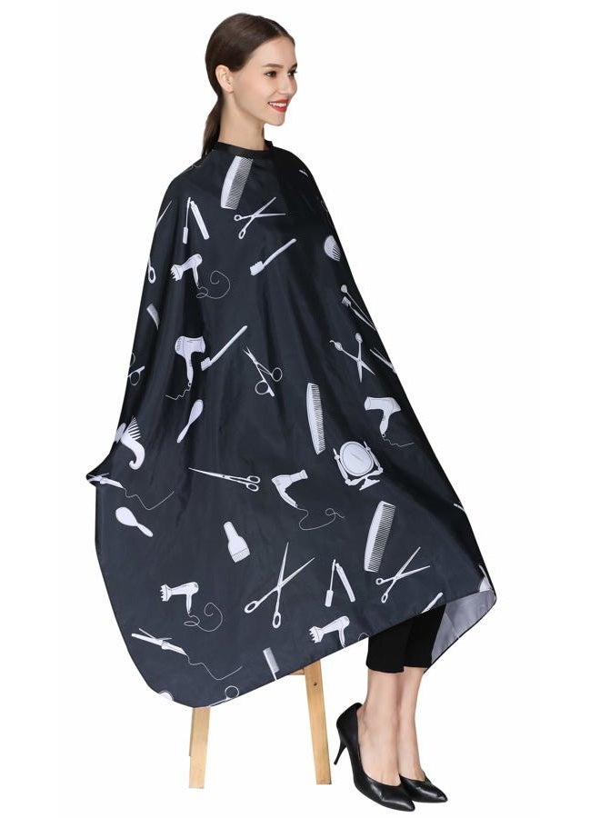 Perfehair عباءة قص الشعر للحلاقين، ثوب تصفيف الشعر الاحترافي مع إغلاق بالضغط - أسود - Image 5