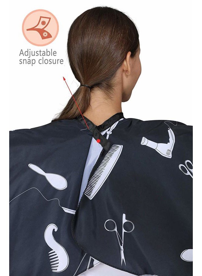 Perfehair عباءة قص الشعر للحلاقين، ثوب تصفيف الشعر الاحترافي مع إغلاق بالضغط - أسود - Image 2