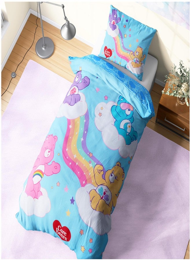Get Trend Care Bears Kids Twin Duvet Cover Set with Pillowcase, 53x79 in, Reversible Bedding Set for Girls, Soft Cozy Comforter Cover, Bedroom Decor, Gifts for Kids - Image 1
