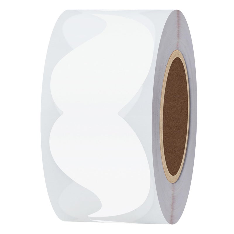 Hybsk 8cm x 4cm White Mustache Stickers Moustache Party Baby Shower Little Man Themed Father's Day Bow tie Party Labels Total 200 Per Roll (White) - Image 3