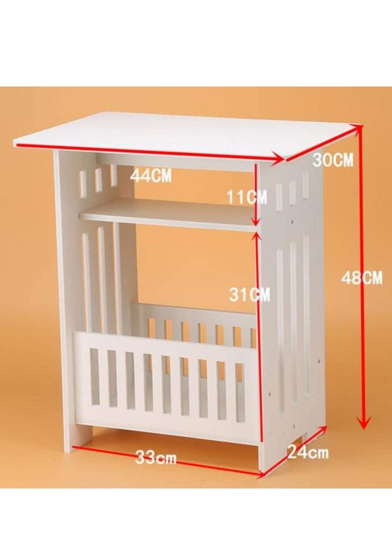 Generic FFD Bed Side Table Square End Table Sofa Bed Side Table Simple End Table Nightstand Coffee Table Cabinet Book Shelf Rack Sofa Storage Organizer Storage Stand Cabinet  - Image 2