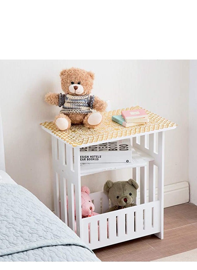Generic FFD Bed Side Table Square End Table Sofa Bed Side Table Simple End Table Nightstand Coffee Table Cabinet Book Shelf Rack Sofa Storage Organizer Storage Stand Cabinet  - Image 3