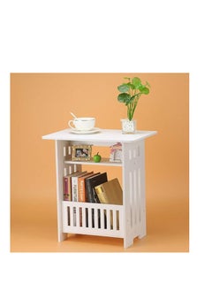FFD Bed Side Table Square End Table Sofa Bed Side Table Simple End Table Nightstand Coffee Table Cabinet Book Shelf Rack Sofa Storage Organizer Storage Stand Cabinet