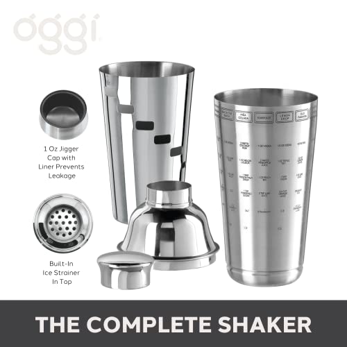 OGGI Dial A Drink Cocktail Shaker - Stainless Steel, 15 Recipes, Built in Strainer, 34 oz - The Original and Only Dial A Drink - Ideal Home Bar Drink Mixer, Bartender Kit, Essential Bar Accessories - Image 4