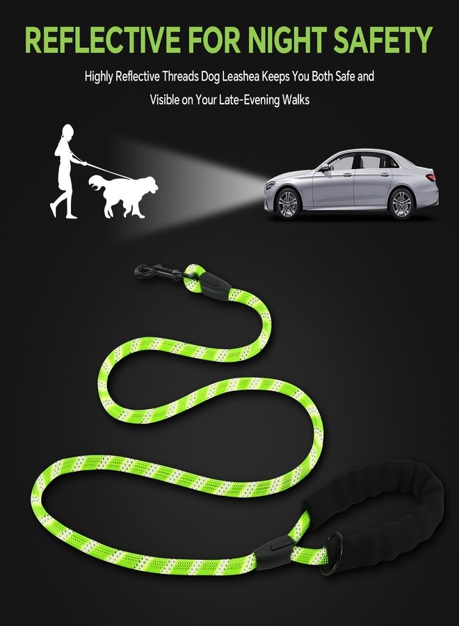 Glohoop Heavy Duty Dog Leash - 4.9 FT for Large and Small Dogs - Strong Nylon, Comfortable Handle, Reflective Stitching - Ideal for Walking, Training, and Outdoor Activities, Green - Image 3