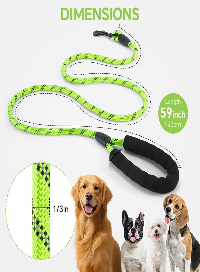 Glohoop Heavy Duty Dog Leash - 4.9 FT for Large and Small Dogs - Strong Nylon, Comfortable Handle, Reflective Stitching - Ideal for Walking, Training, and Outdoor Activities, Green - Image 4