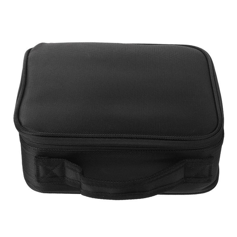 Multi Layer Portable Makeup Bag Black Travel Toiletry Organizer With Handle - Image 2