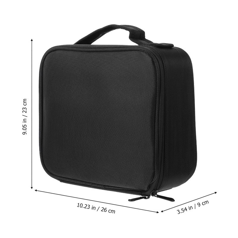 Multi Layer Portable Makeup Bag Black Travel Toiletry Organizer With Handle - Image 3