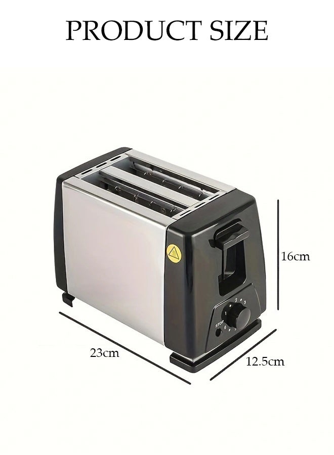 DUNISO Toaster, Breakfast Maker, Double-Sided Warming, 6 Toast Settings, Defrost, Reheat and Cancel Function, Wide Slots, Dual Independent Toast Settings, Removable Crumb Tray, Anti-Stick Design, Stainless Steel, Black  - Image 2