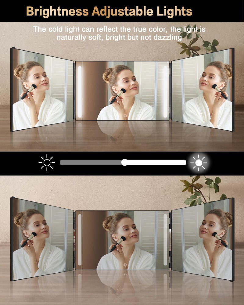 JUSRON 360 Viewing Angle Self Hair Cutting Mirror, Clear Anti-Fog HD Glass, USB Rechargeable, Easy to Use, Height Adjustable, Portable, Good Choice for Gifts - Image 5