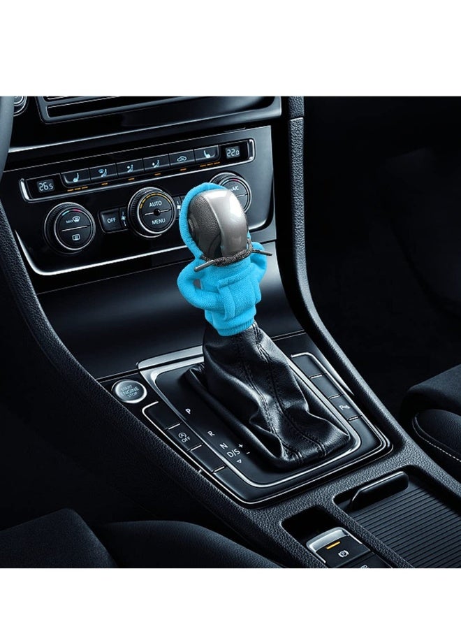 Sweatshirt Auto Gear Shift Knob Cover, Car Shifter Hoodie Gear Shift, Lever Knob Cover Car Interior Decoration for Most Vehicles (2pcs, 2 Colors) - Image 4