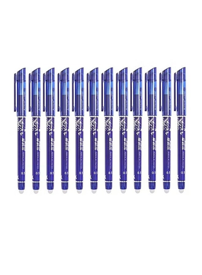 Retractable Erasable Gel Pens Clicker, Fine Point 0.5mm, Blue Color Inks for Drawing Writing, 12-Pack - Image 1