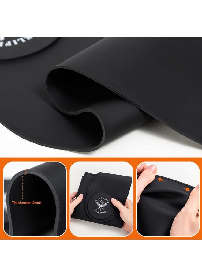 Noverlife - Black Hair Cutting Collar, Silicone Hair Cutting Guide Cutting Capes Rubber Neck for Hairstylist, Weighted Hair Dye Collar Haircut Guard Shield, Rubber Neck Wrap Hair Cutting Pad for Salon - Image 1