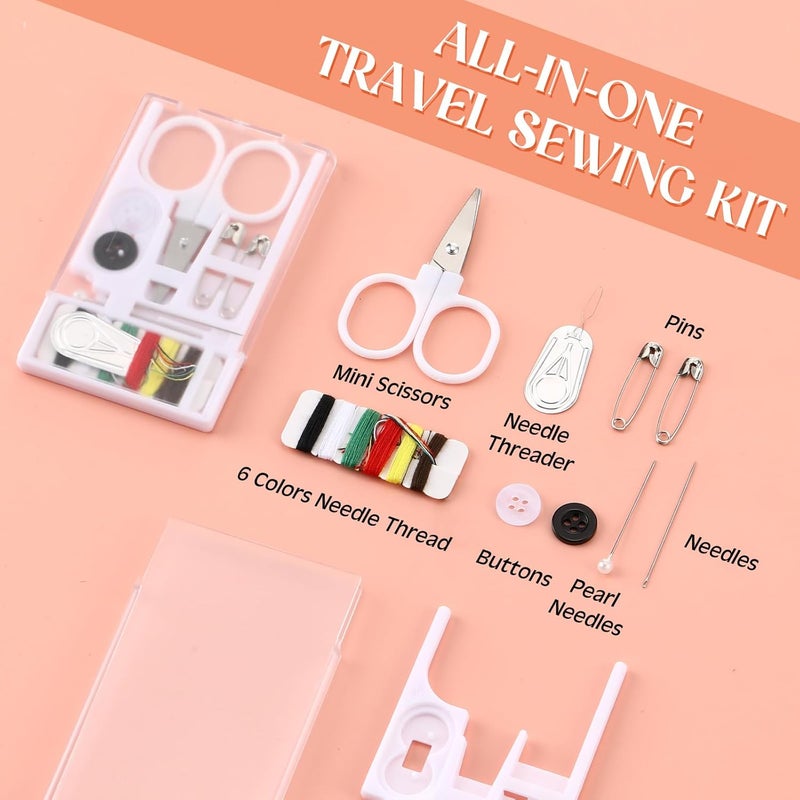 Knitgrip 25 Boxes Mini Travel Sewing Kit Quick Fix Sewing Kits Bulk Basic Portable Pre Threaded Needle Emergency Repair Tool for Adults DIY Handcraft Wedding Gifts Beginner Traveler Home Hotel (White) - Image 3