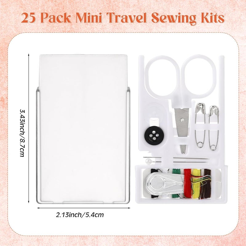 Knitgrip 25 Boxes Mini Travel Sewing Kit Quick Fix Sewing Kits Bulk Basic Portable Pre Threaded Needle Emergency Repair Tool for Adults DIY Handcraft Wedding Gifts Beginner Traveler Home Hotel (White) - Image 2