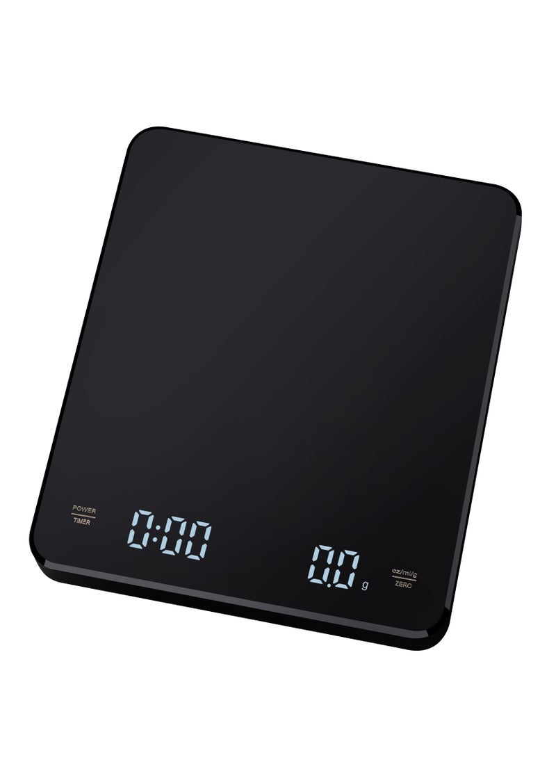 Generic - Digital Coffee Scale with Timer, 3 KG/0.1 g USB Rechargeable Kitchen Scale with LED Screen, Tare and Auto On/Off Functions, Measures in Grams/Ounces/Milliliter (Black)! A Must-Have for Your Everyday Coffee Indulgence! - Image 1