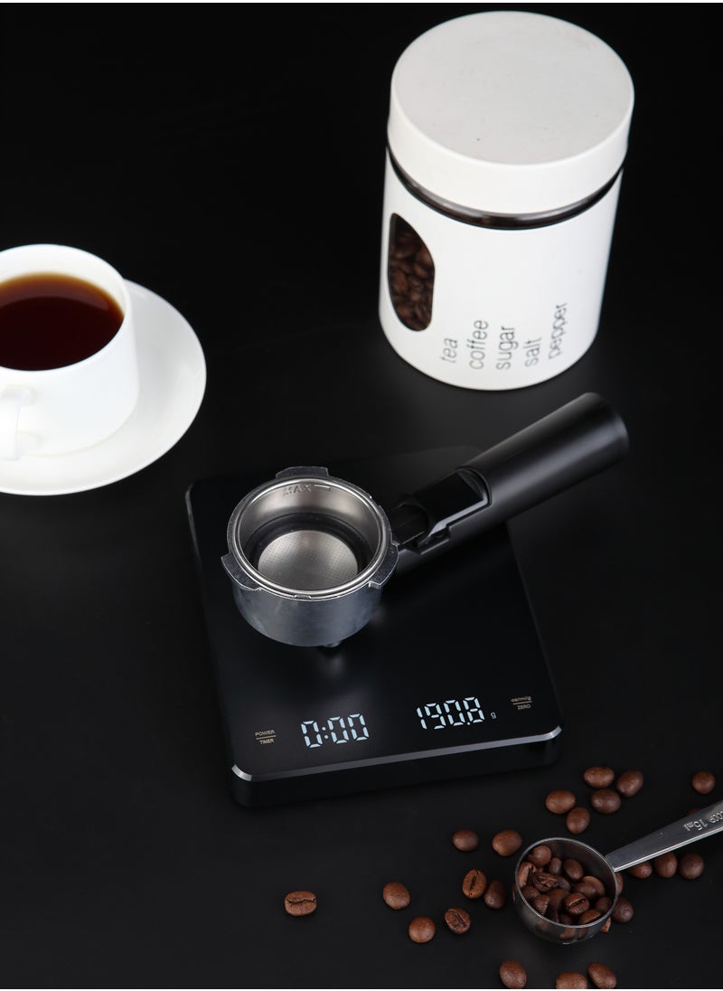 Generic - Digital Coffee Scale with Timer, 3 KG/0.1 g USB Rechargeable Kitchen Scale with LED Screen, Tare and Auto On/Off Functions, Measures in Grams/Ounces/Milliliter (Black)! A Must-Have for Your Everyday Coffee Indulgence! - Image 1