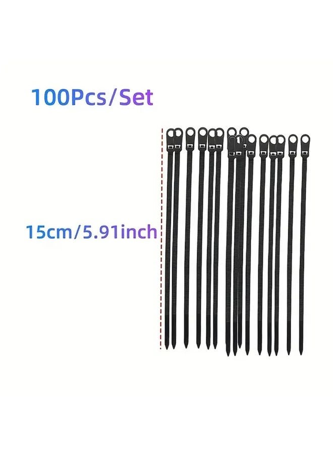 100 Pcs Heavy Duty Self Locking Cable Ties with Mounting Holes for Home Office Garden - Image 1