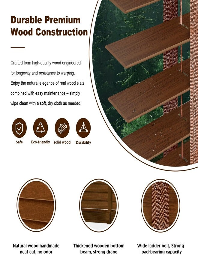 BAYUE 2" Cordless Wood Blinds for Indoor Windows Custom Blackout Blinds Room with Privacy Protection, Cordless Wooden Horizontal Window Shades for Bedroom, Living Room, Office, Bathroom, Kitchen - Image 5