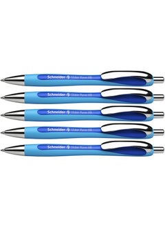 Schneider Schneider Slider Rave XB (Extra Broad) Ballpoint Pens, Refillable + Retractable, 1.4 mm, Light Blue Barrel, Blue Ink, Box of 5 Pens (132503)  - Image 1