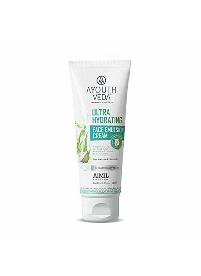 AYOUTHVEDA Ultra Hydrating Face Emulsion Cream Instant Ultra Hydration Reduces Blemishes & Dark Spots Suitable For Both 60 Gm (Pack Of 1)  - Image 1