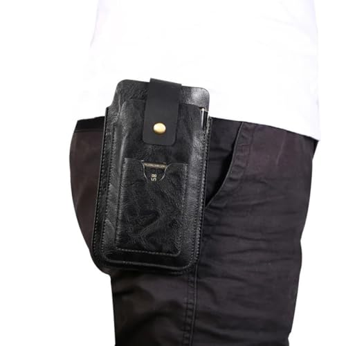 Digital Shoppy 6.5 Inch Retro Vertical Flip Pocket Phone Case Black - Image 1