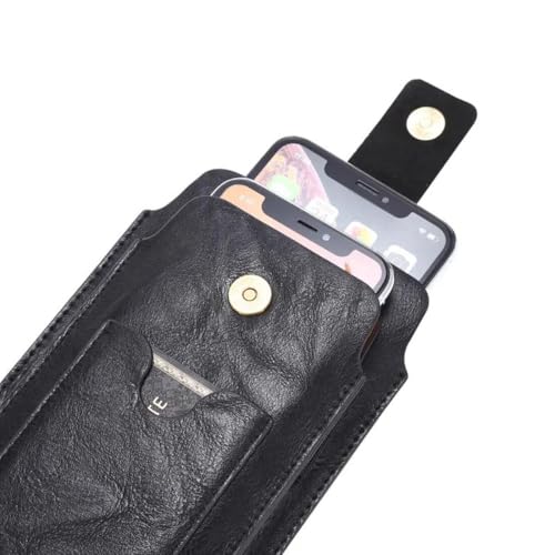 Digital Shoppy 6.5 Inch Retro Vertical Flip Pocket Phone Case Black - Image 3