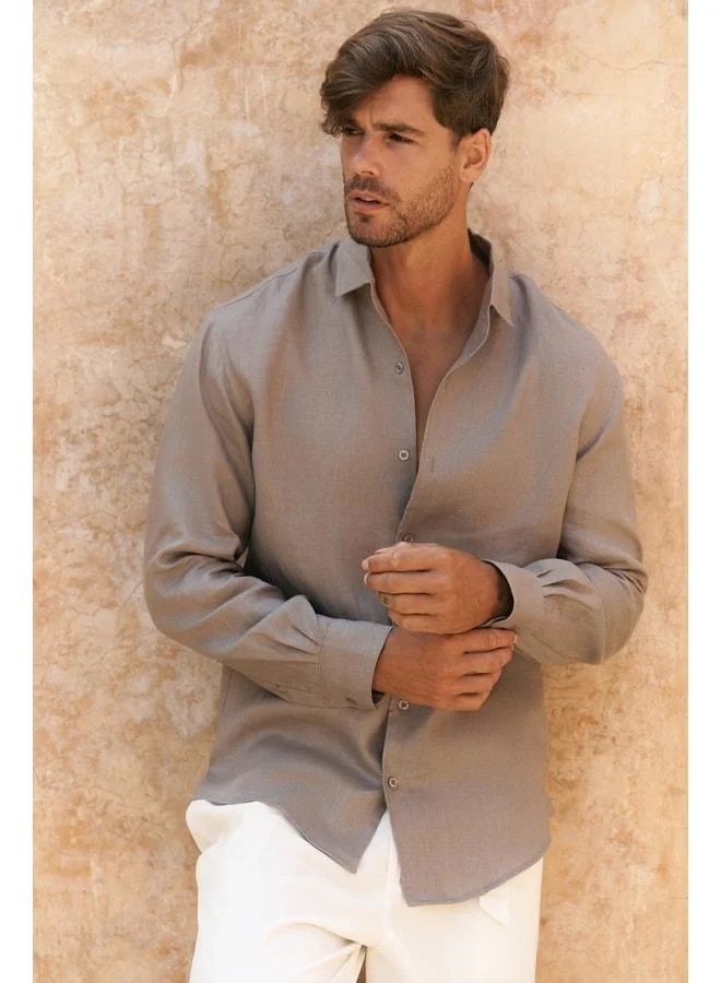 Bohemai Ottavia Fume Linen Oversized Men's Shirt.