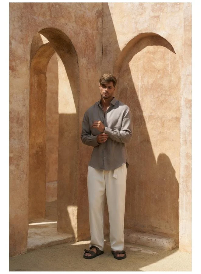 Bohemai  Ottavia Fume Linen Oversized Men's Shirt. for Men | Best Price UAE