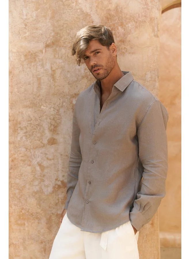 Bohemai Ottavia Fume Linen Oversized Men's Shirt.