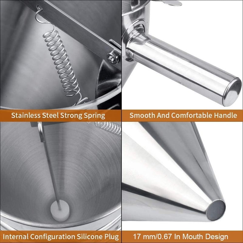 GETZET GETZET MultiPurpose Funnel with Stand Detachable Food Grade with Handle Stand I Heavy Duty Baking Tool I Pancake batter dispenser stainless steel Takoyaki or Any Baked Goods  - Image 5