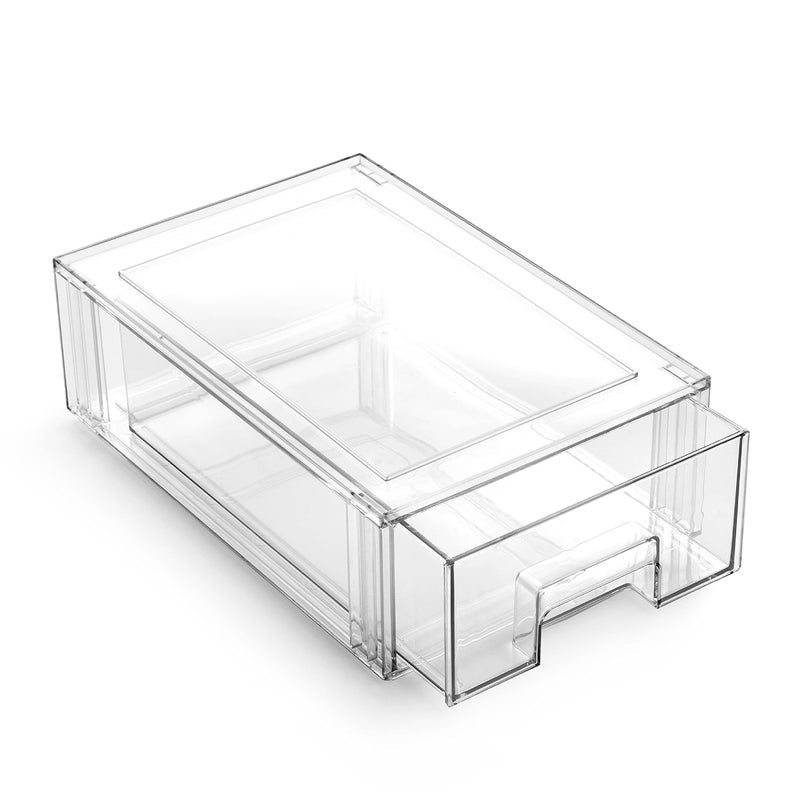 BINO  Stackable Storage Drawers Small  Clear  THE CRATE COLLECTION  Storage Bins With Drawers  Bathroom Organizers  Under Sink Organizer  Vanity Cabinet Home Organization