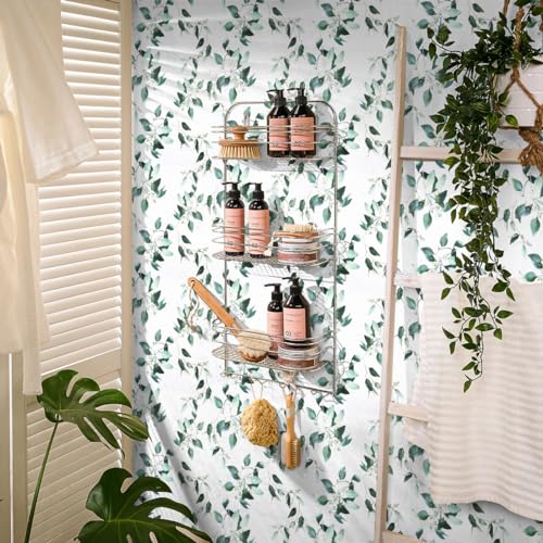 Erfoni Green and White Peel and Stick Wallpaper Floral Contact Paper for Bedroom17.7inch x 78.7inch Eucalyptus Wallpaper Peel and Stick Vintage Flower Decorative Removable Wall Paper Vinyl Roll - Image 4
