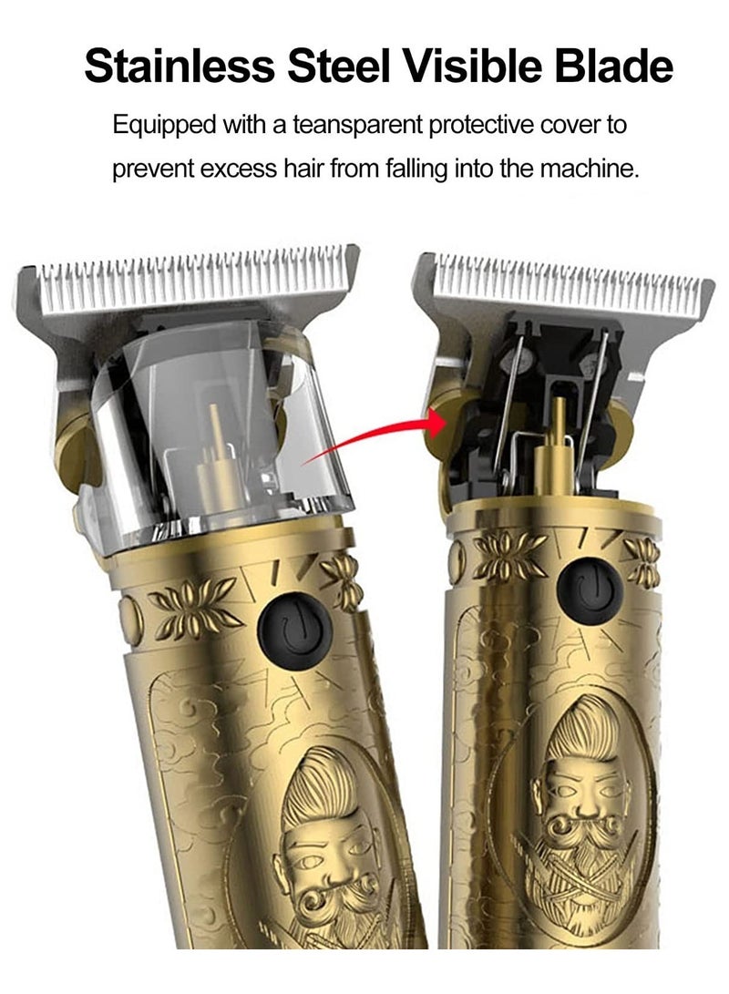 Hair Clippers Men,Beard Trimmer Men with Combs,Professional Rechargeable Precision Sharp T-Blade Grooming Kits - Image 4