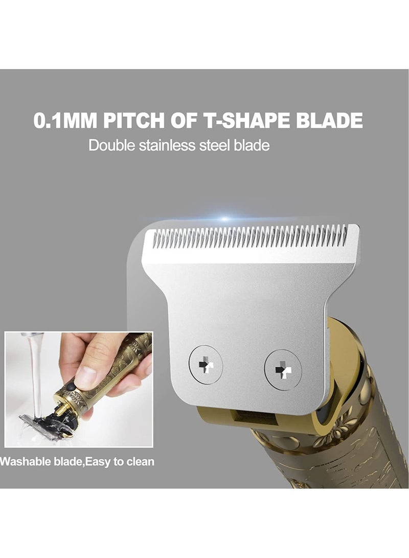 Hair Clippers Men,Beard Trimmer Men with Combs,Professional Rechargeable Precision Sharp T-Blade Grooming Kits - Image 2