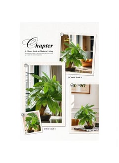 Generic Artificial Plants Bonsai Simulation Plastic Green Plants Wealth Tree 43cm Suitable for Indoor Home Decoration, Office Living Room, Hotel Outdoor Greening (with Flower Pots)  - Image 2
